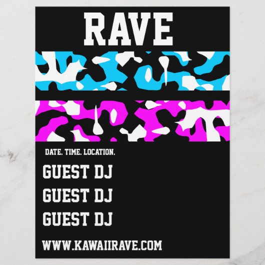 Neon Camo Strepen Aangepaste Rave Flyers (Voorkant)