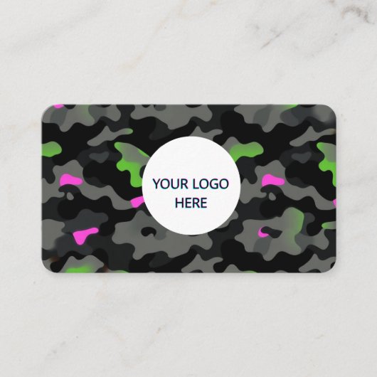 Neon Camo – Volledig  en gedurfd ontwerp Visitekaartje (Voorkant)
