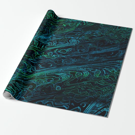 Neon Camouflage Dark Camo Textielpatroon Cadeaupapier (Uitgerold)