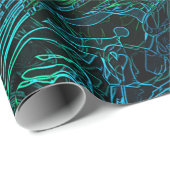 Neon Camouflage Dark Camo Textielpatroon Cadeaupapier (Rol Hoek)