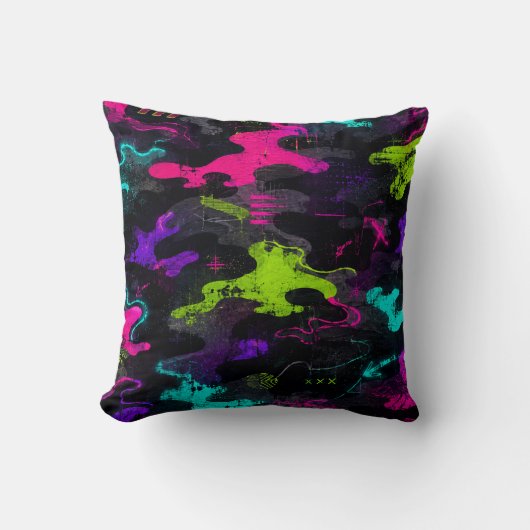 Neon Camouflage Kussen (Voorkant)