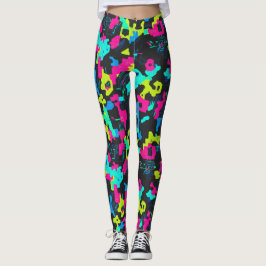 Neon Camouflage Pattern Leggings