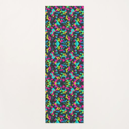 Neon Camouflage Pattern Yogamat (Voorkant)