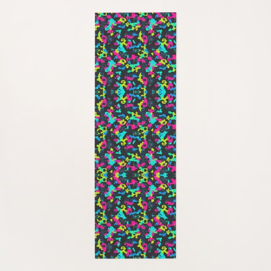 Neon Camouflage Pattern Yogamat (Achterkant)