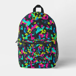 Neon Camouflagepatroon Bedrukte Rugzak