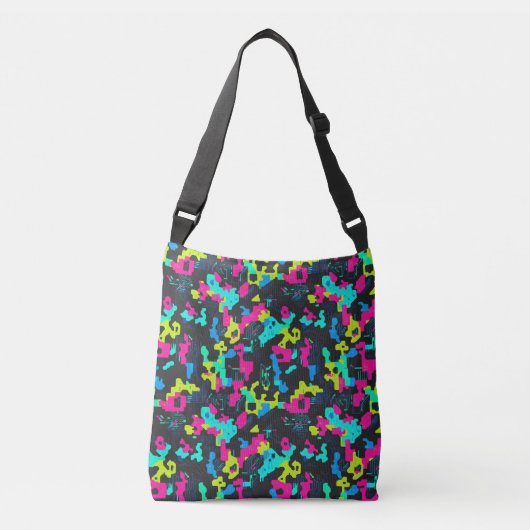 Neon Camouflagepatroon Crossbody Tas (Voorkant)