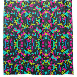 Neon Camouflagepatroon Douchegordijn