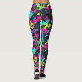 Neon Camouflagepatroon Leggings (Achterkant)