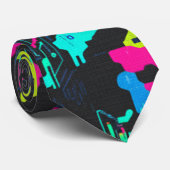 Neon Camouflagepatroon Stropdas (Opgerold)
