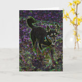 Neon Canine Birthday Kaart (Gele Bloem)