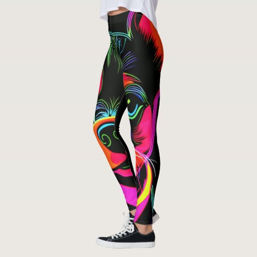 Neon Canine Puppy Art Leggings (Links)