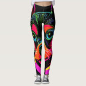 Neon Canine Puppy Art Leggings (Voorkant)
