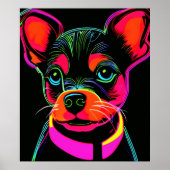 Neon Canine Puppy Art Poster (Voorkant)