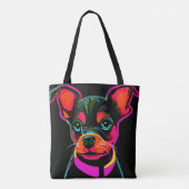 Neon Canine Puppy Art Tote Bag (Achterkant)