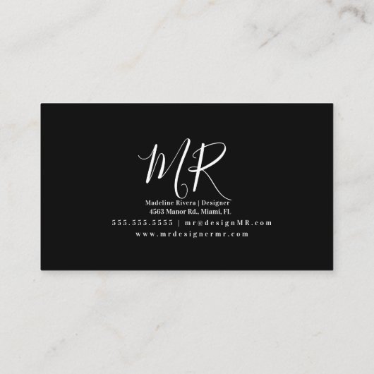 Neon Car Wash Interior Designer Rim Logo Visitekaartje (Achterkant)