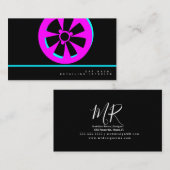 Neon Car Wash Interior Designer Rim Logo Visitekaartje (Voorkant / Achterkant)