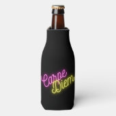 Neon Carpe Diem Word Art Flesjeskoeler (Fles Voorkant)