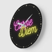 Neon Carpe Diem Word Art Grote Klok (Hoek)