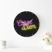 Neon Carpe Diem Word Art Grote Klok (Huis)