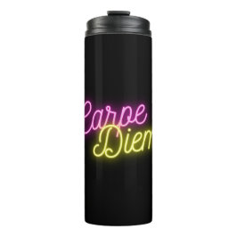 Neon Carpe Diem Word Art Thermosbeker
