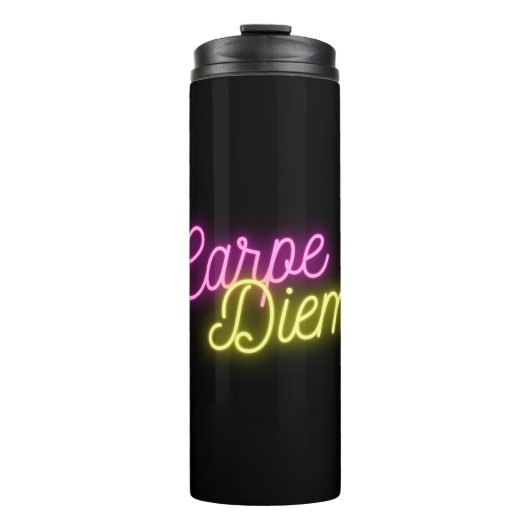 Neon Carpe Diem Word Art Thermosbeker (Voorkant)