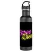 Neon Carpe Diem Word Art Waterfles (Voorkant)