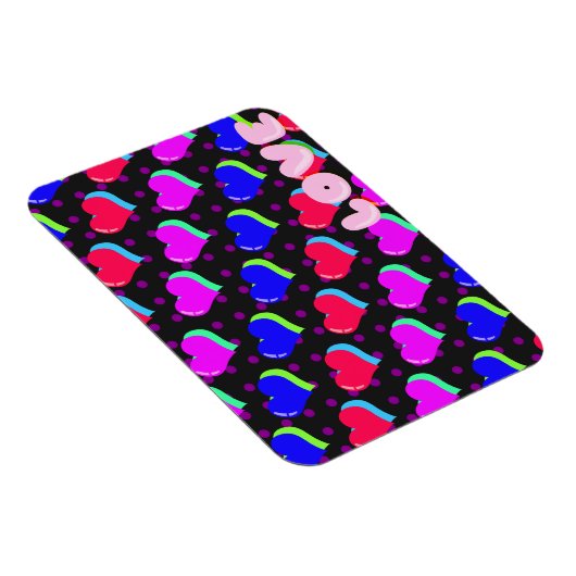 Neon Cartoon Heart Pattern Magneet (Rechterzijde)