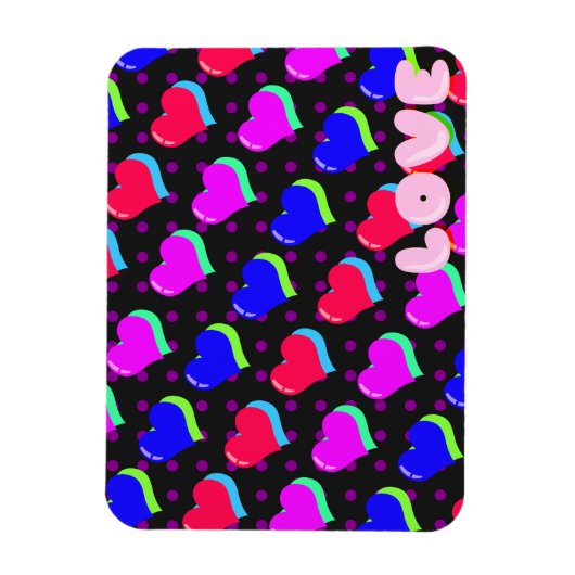 Neon Cartoon Heart Pattern Magneet (Verticaal)