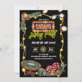 Neon Casino Holiday Party Kaart (Voorkant)