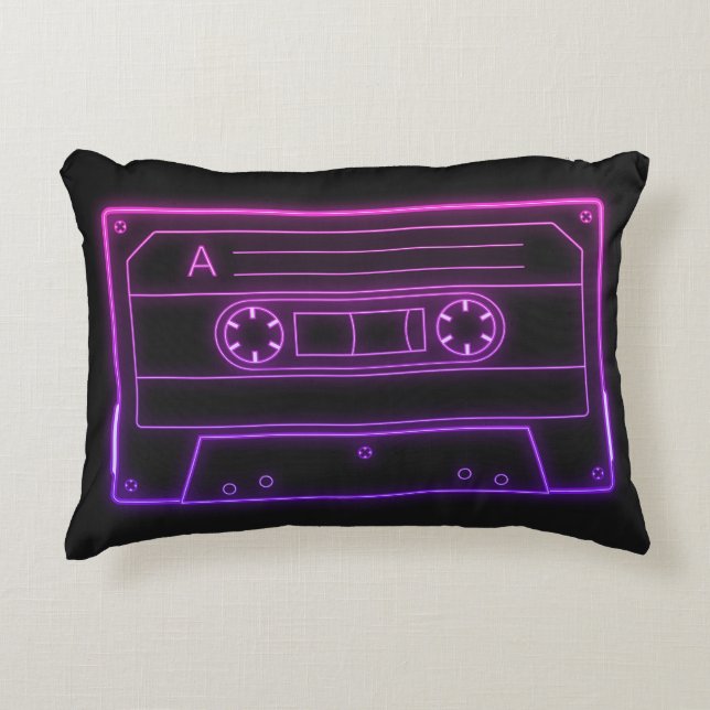 Neon Cassettebandje Retro Esthetische Worp Kussen (Voorkant)