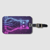 **Neon Cat Design – Glowing Futuristic Feline Art* Bagagelabel (Voorkant (horizontaal))