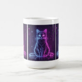 **Neon Cat Design – Glowing Futuristic Feline Art* Koffiemok (Center)