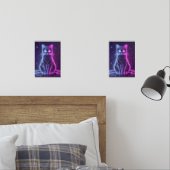 **Neon Cat Design – Glowing Futuristic Feline Art* Muurkunst Sets (Slaapkamer)