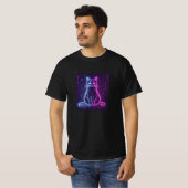 **Neon Cat Design – Glowing Futuristic Feline Art* T-shirt (Voorkant volledig)