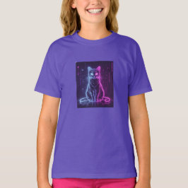 **Neon Cat Design – Glowing Futuristic Feline Art* T-shirt