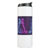 **Neon Cat Design – Glowing Futuristic Feline Art* Thermosbeker (Gedraaid links)