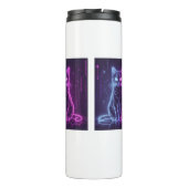 **Neon Cat Design – Glowing Futuristic Feline Art* Thermosbeker (Achterkant)