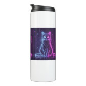 **Neon Cat Design – Glowing Futuristic Feline Art* Thermosbeker (Geroteerd rechts)