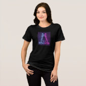 **Neon Cat Design – Glowing Futuristic Feline Art* Tri-Blend Shirt (Voorkant volledig)