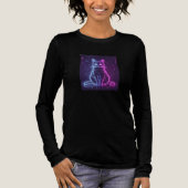 **Neon Cat Design – Glowing Futuristic Feline Art* Tri-Blend Shirt (Voorkant)