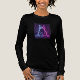 **Neon Cat Design – Glowing Futuristic Feline Art* Tri-Blend Shirt