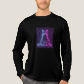 **Neon Cat Design – Glowing Futuristic Feline Art* Tri-Blend Shirt (Voorkant volledig)