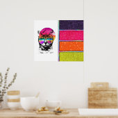 Neon Cat | Faux glitter Poster (Keuken)
