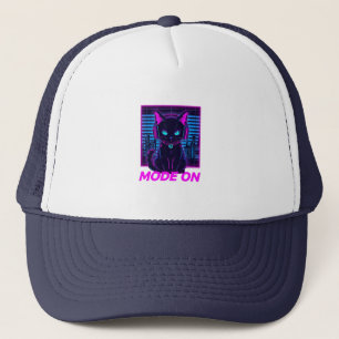 Neon Cat Mode ON – Cyberpunk Gamer Cat Hoodie & T- Trucker Pet