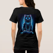 Neon Cat Vivid Achtergrond-97948 Tri-Blend Shirt (Achterkant)