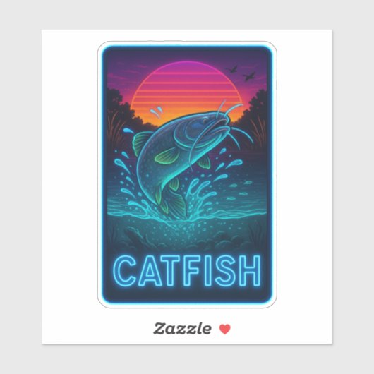 Neon Catfish-Sticker Sticker (Vel)