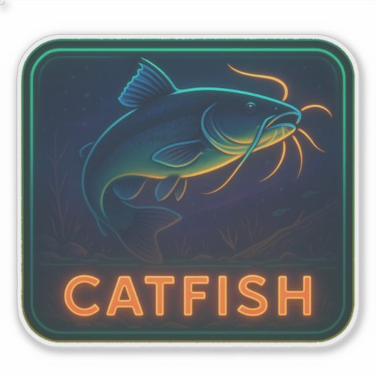 Neon CATFISH-sticker Sticker (Voorkant)