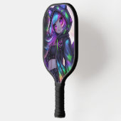 Neon Catgirl Pickleball Night Vibes Pickleball Paddle (Links)