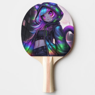 Neon Catgirl Table Tennis Vibes Tafeltennisbatje