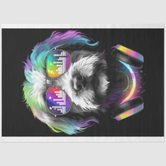 Neon Cavoodle met hoofdtelefoon Tissue Paper Tissuepapier